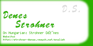 denes strohner business card